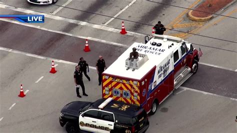 Police standoff ensues after man climbs fire rescue truck in Miramar